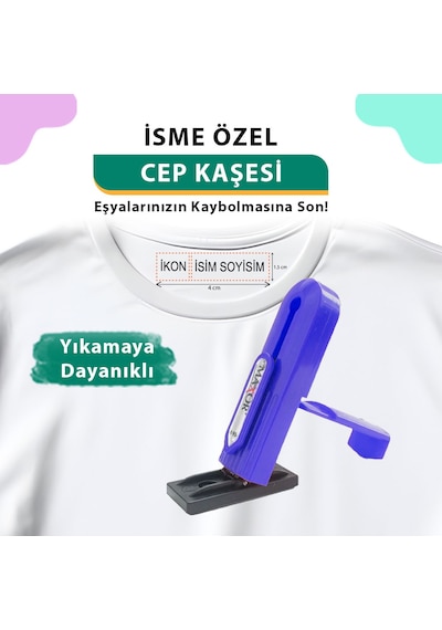 Mavi Öğrenci Cep Kaşesi, Okul Anaokul Kreş Kaşesi, Defter Kitap, Kıyafet Elbise Kaşesi Etiketi Siyah
