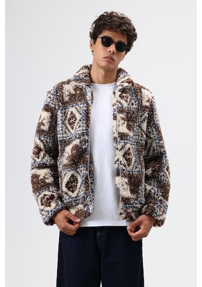 Vamos Oversize Peluş Mont Kahverengi