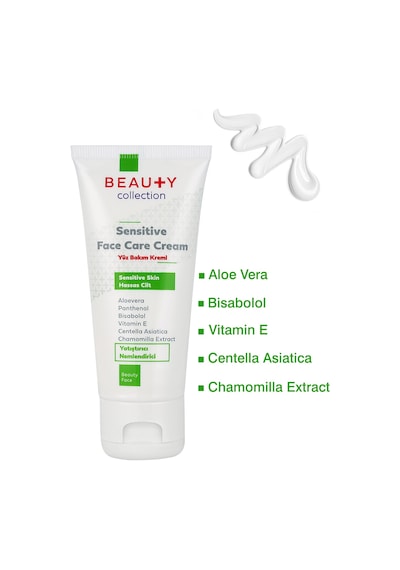 Beauty Collection Hassas Ciltlere İçin Yatıştırıcı ve Nemlendirici Yüz Bakım Kremi 50 ML