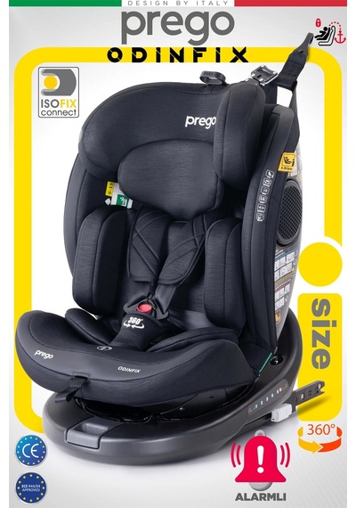 Prego Odinfix Alarmlı I-size Oto Koltuğu Siyah 4100