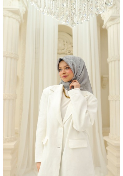 Silk Home Shiny Eşarp 75002-43 Gri, Gümüş