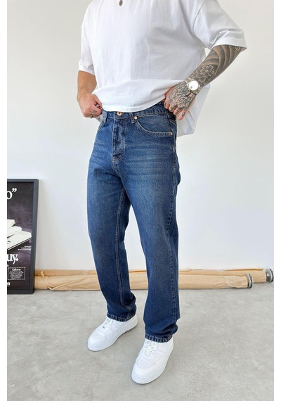 Vintage Mavi Soft Degrade Baggy Pantolon