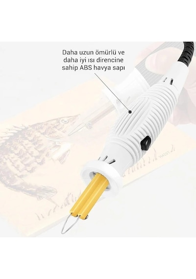 Class ZD-8905 New Isı Ayarlı Ahşap Yakma Makinesi 4X Gölgeleme Uçlu Set + Tel Fırça