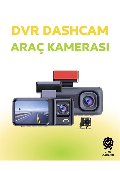 Hubrendy  1080p Ön, 720p Arka Ve İç Kamera İle %100 Kapsama Gece Görüşlü Araç Kamerası