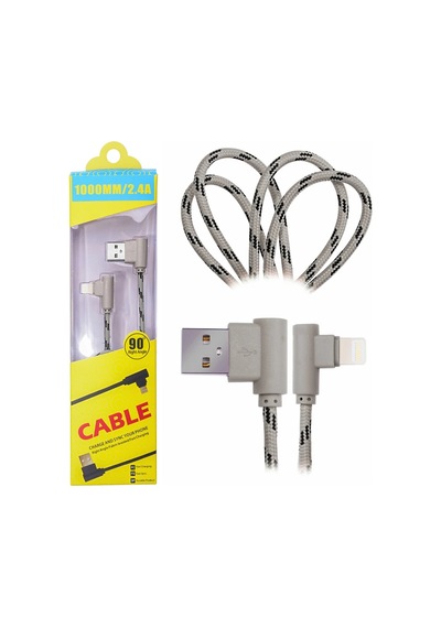 Ally iPhone Uyumlu Lightning Eğik Başlı Halat Usb Kablo 1metre- 5775