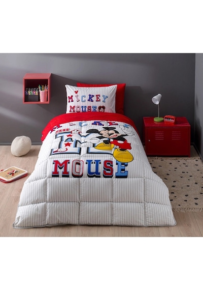 Özdilek Lisanslı Tek Kiş Çocuk Uykuseti-mickey Mouse Collage Gri Gri