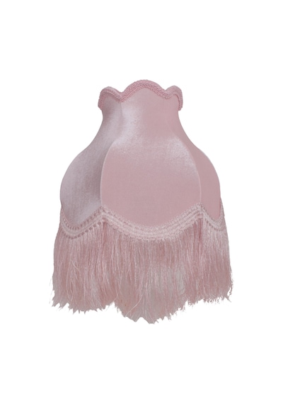 Kadife Kaplı Broş Dekorlu Pembe Vintage Abajur AB012245 Diğer