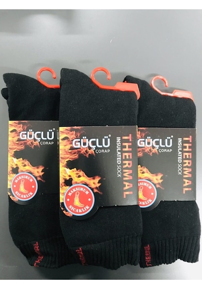 Güçlü 3'Lü Termal Kışlık Çorap Siyah