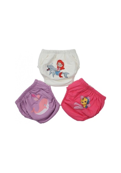 Kız Bebek Çocuk Desenli Sevimli 3 Lü Alıştırma Külodu Bebek Bezi Sızdırmaz  035-60155-035