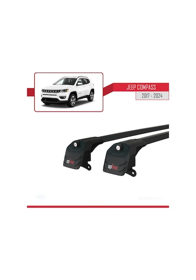 Jeep Compass 2017 Ve Sonrası İle Uyumlu Ace-2 Ara Atkı Tavan Barı Siyah
