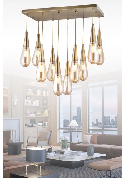 Sezgi 10'lu Sarkıt Camlı Avize 3106-w94-3q-kx Eskitme