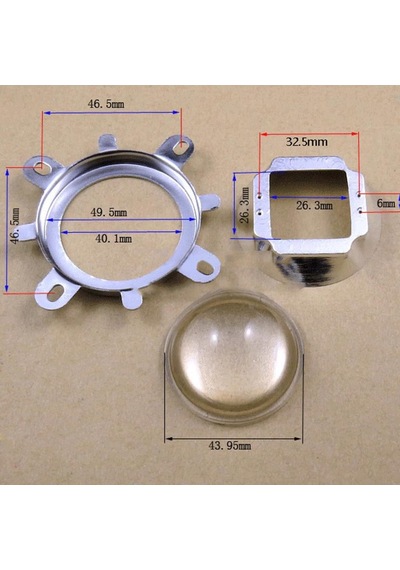 20W-120W Led için 44Mm 120 Derece Optik Cam Lens Set