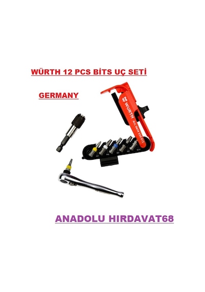 Würth Tornavida Bits Uç Seti Lokma Cırcır Set 12pcs Germany