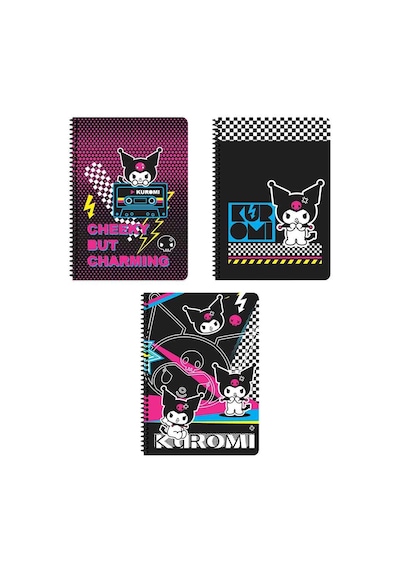 Keskin A4 80 Yaprak Spiralli Karton Kapak Defter Kuromi-kareli 380622-12 Standart