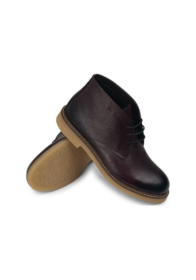 Deery Hakiki Deri Bordo Erkek Bot - 01295mbrdc05