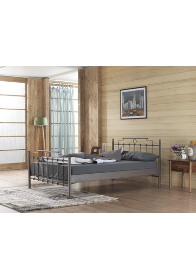 Bedliga Hatkus Ferforje Metal Çift Kişilik Karyola (230288693)