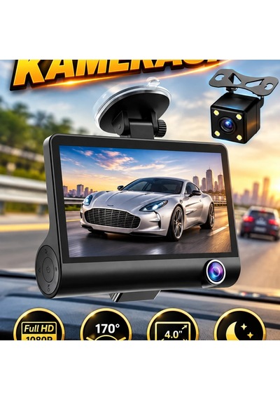 Çift Kameralı Araç Kayıt Cihazı Full Hd 1080p, 170 Geniş Açı, 4.0 İnç Lcd Ve Gece Görüş