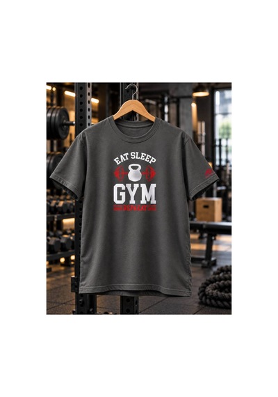 Segungear Gem Fitness Erkek Regular Fit Baskılı Spor Tişört Gri - 931493728 Gri