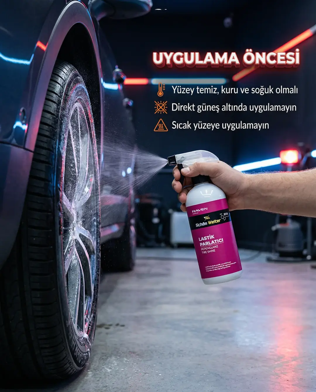Araç Oto Lastik Parlatıcı Sprey 500ml