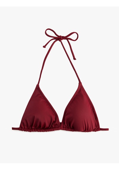 Koton Boyundan Bağlamalı Üçgen Bikini Üstü Bordo 6sak10002mm