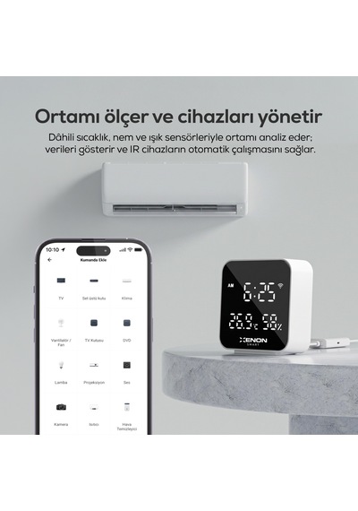 Xenon Smart Dijital Termometre Monitörlü & Akıllı Kumanda Ir Wifi, Saatli, Klima Tv Kontrolü X7511