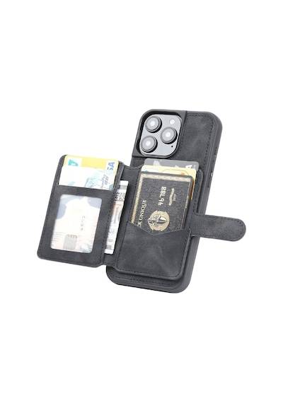 Teleplus Apple Uyumlu iPhone 16 Pro Kılıf H67 Kartlıklı Cüzdanlı Kılıf