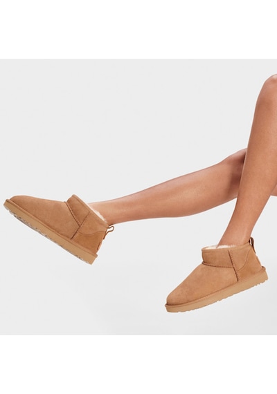 Ugg Classic Ultra Mini Chesnut Kadın Kahverengi Bot Düz 1116109 Kahverengi