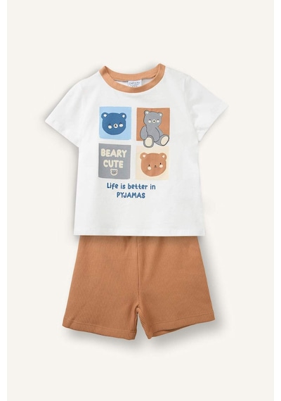Defacto Hayvan Desenli 2li Pijama Takımı Erkek Bebek H5395a526hsog135 Turuncu-og135