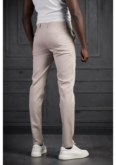 Perpant Slimfit Küçük Armürlü Yazlık Pamuklu Gabardin Pantolon Taş