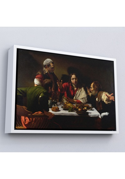 Çerçeveli Caravaggio - Emmaus'ta Akşam Yemeği Tablo - Supper At Emmaus-7137