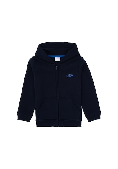 U.S. Polo Assn. Erkek Çocuk Lacivert Fermuarlı Kapüşonlu Örme Hırka 50313852-VR033