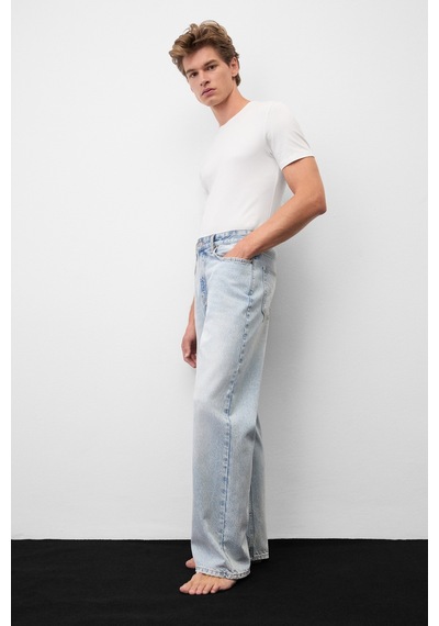 Grımelange Grimelange Carpe Erkek Straight Fit Açık Mavi Jeans