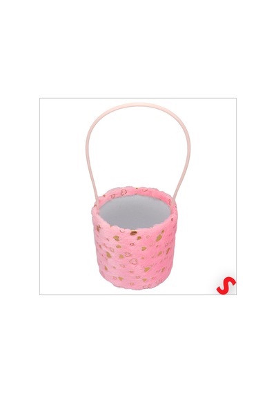 Susle Baby Hortum Saplı Kalpli Pembe Pelüş Kutu Orta Boy - 14 Cm