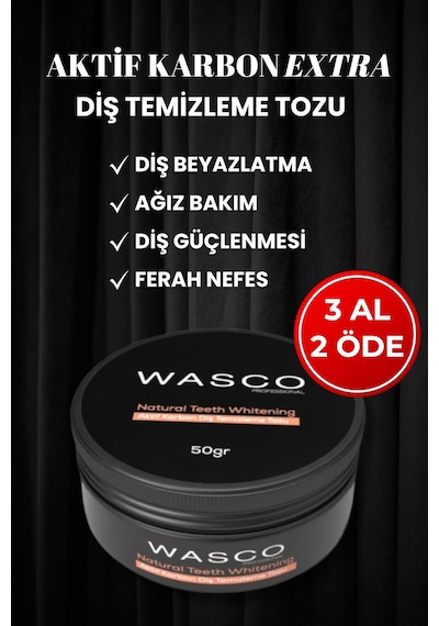 Aktif Karbon Diş Temizleme Tozu 50 Gr Extra Beyazlatıcı Diş Tozu + Nane 92179400