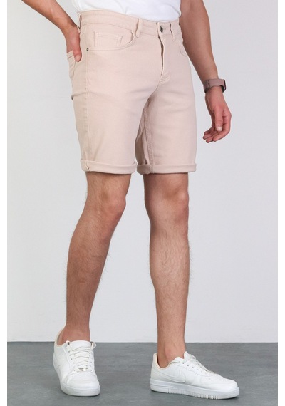HLT Jeans Erkek Rose Pink Slim Kesim Comfort Likralı Esnek Jeans Şort Thomas-Rose Pink 001