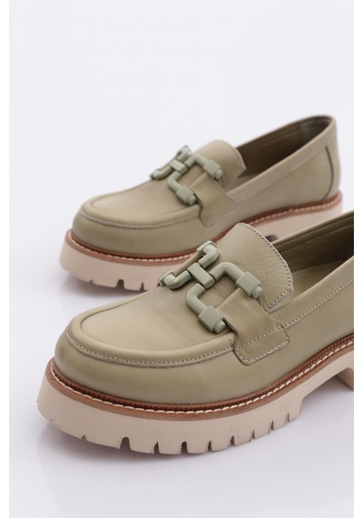 Mamma Mia Mammamia D24ya-3165 Kadın Deri Loafer Ayakkabı Elma Yeşili Pen-scorpıon