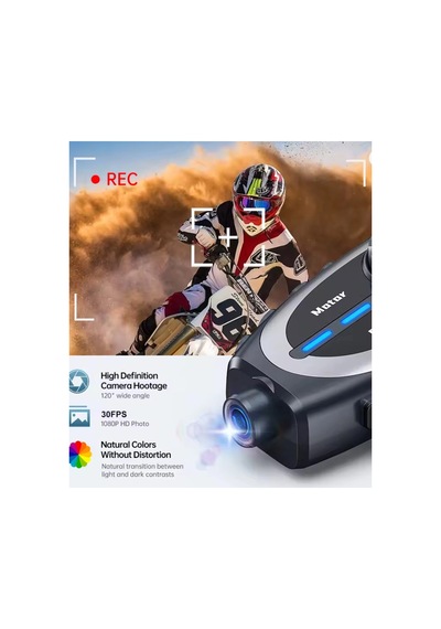 Q29 Motosiklet Kask Bluetooth Kulaklık Eşleşmeli 1080p Kamera Geniş Açı Su Geçirmez Intercom 65481230