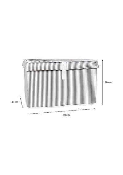 Çok Amaçlı Düzenleyici Kapaklı Sandık Tipi Kutu Hurç Organizer 3 Lü Set Gri, Mini 40 X 30 X 26