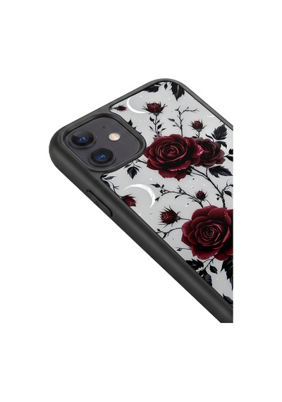 İphone 11 Uyumlu Gül Desenli Kamera Korumalı Darbelere Dayanıklı Kılıf 1205-gül-iphone11