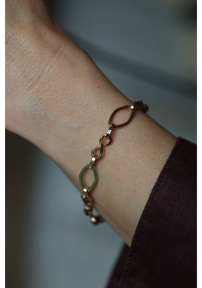 14 Ayar Altın Sonsuzluk Model Hallow Bileklik Blk27139