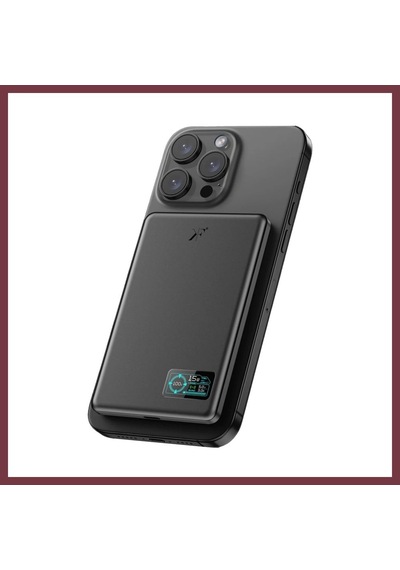 Storeşahin Pw595 5.000 Mah Dijital Göstergeli 20w Type-c Ve 15w Kablosuz Şarj Pd Hızlı Şarj Magsafe Powerbank - Siyah Shn0720
