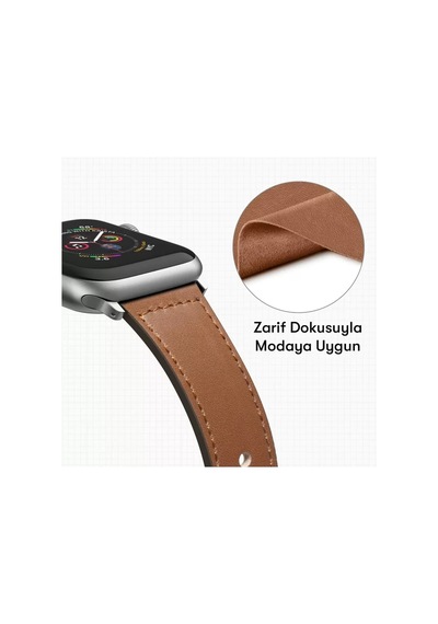 Newface Apple Uyumlu Watch 42mm Kr415 Luaz Deri Kordon - Pembe - Özel Seri 8683140582968