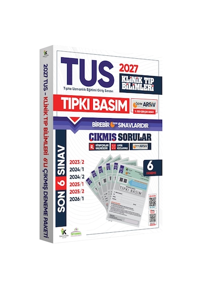 Karakutu Yayınları 2027 TUS Klinik Tıp Bilimleri ÖSYM Çıkmış Soru Tıpkı Basım Son 4 Yıl 6lı Deneme Kitapçığı