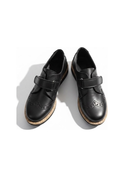 Zekids Erkek Çocuk Deri Oxford Ayakkabı-17248 Siyah