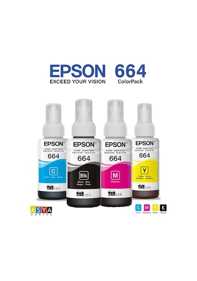Epson 664 C13T66464A L550 4 Renk Şişe Mürekkep Takımı