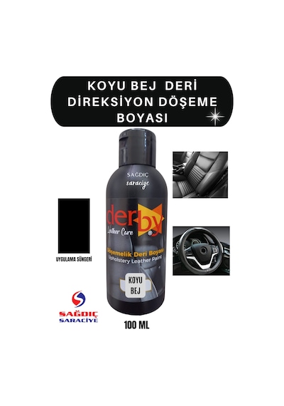 Derby Koyu Bej Deri Oto Koltuk Direksiyon Döşeme Boyası N11.366
