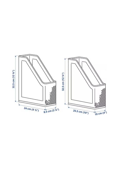 Ikea Drönjöns Metal Masaüstü Dosyalık Organizer, 2'li Set, Beyaz Genel