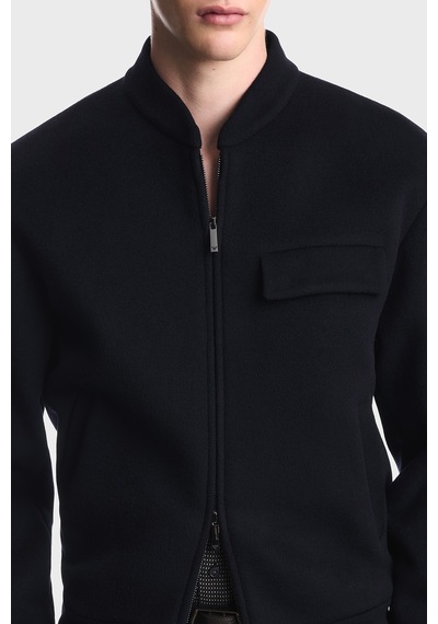 Emporio Armani % 100 Yün Regular Fit Kolej Yaka Ceket Erkek Ceket Em006725 Af27994 Ub118 Lacivert