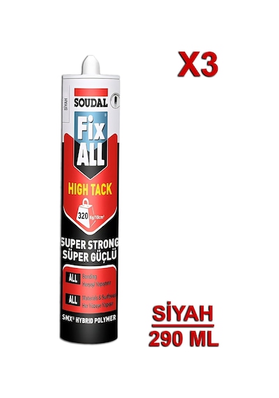 Soudal Fix All High Tack 290 Ml Siyah 3 Adet