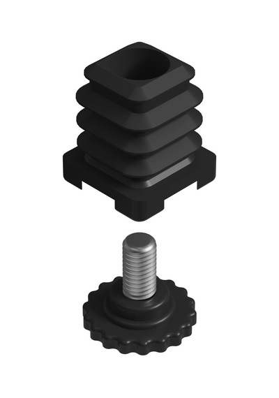 Cateksss 25x25 Mm Kademeli Gizli Ayarlı Profil Pabucu Siyah - 55 Li Paket